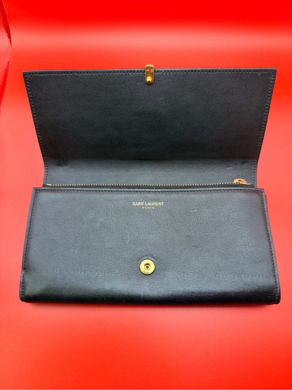 Saint Laurent YSL Black Leather Vintage Wallet / COA - Picture 4 of 14